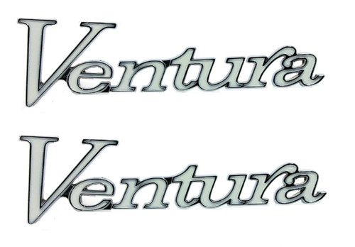 Chrome script fender - chrome, emblem